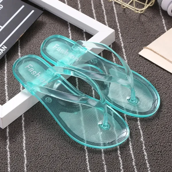 Summer Beach Flat Clear Flip Flops Girls Transparent Slippers Female Jelly Shoes Plain Color Women's Flip-Flops Ladies Slides - Image 5