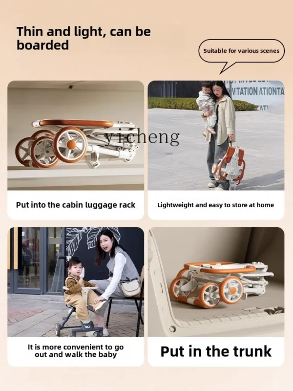 Zz baby stroller ultra-light and portable baby can sit and fold with one click to close the car - Image 4