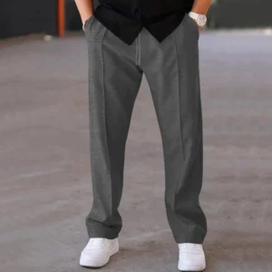 Men's High-Elastic Breathable Casual Pants, Spring and Summer Daily Wear, Sports Shoes, Versatile and Trendyy Items, Simple Texture, a Must-Have for Travel
