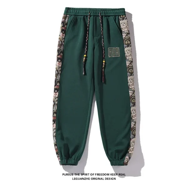 2024 Spring New Bear Embroidery Men's Casual Trousers Loose Fit Trendy Sporty Footwear Versatile Boots Men's Pants - Image 2