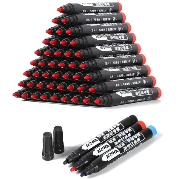 5-50Pcs Waterproof Oil-based Marker Pen Markers Black Blue Red Ink for Glass Metal Stationery Art Drawing Office School Supplies - Image 5