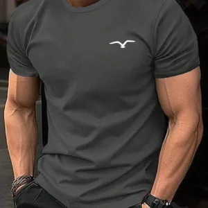 Seagull Men Cotton T-shirt Luxury Brand Fashion Big Size Top Casual Short Sleeve Streetwear Classic New Arrival Tee S-4XL