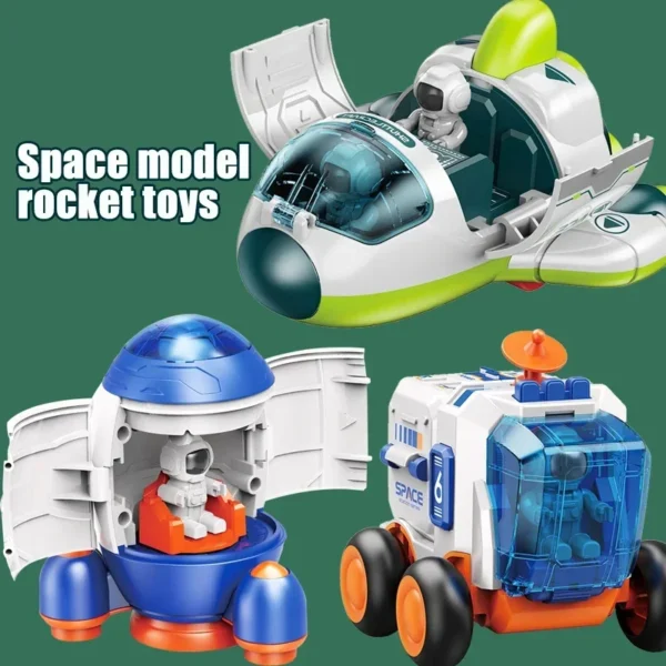 Children Puzzle Space Toy Car Simulation Model Astronaut Rocket Spaceship Series Toy Car for Boys Gift - Image 2
