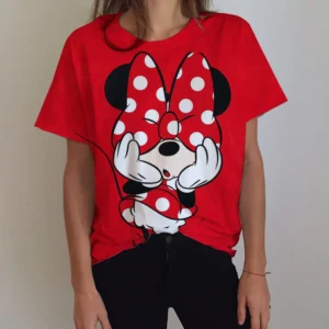 New T Shirt Women Y2k Disney Mickey Mouse Print Female Clothes Top Summer O-neck Ladies T-shirt Fashion Streetwear Hip-hop Shirt
