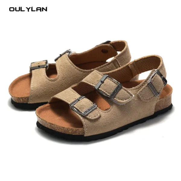 2025 Trend Beach Korean Wrap Heel Shoes Spring Summer Children Boys Girls Cork Sandals Flip-flops - Image 2