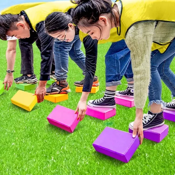 Children's Adult Group Building Game Props Fun Sports Outdoor Expansion Touch Stone Crossing the River Brick Balance Training - Image 5