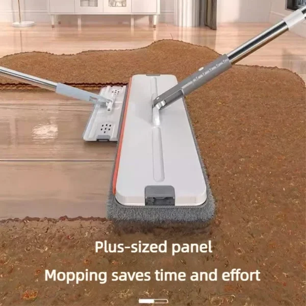 Hand Free Flat Floor With Bucket Mop 33cm Set For Home Floor Cleaning System 360 Rotating Washable Microfiber Lazy Cleaning Tool - Image 2