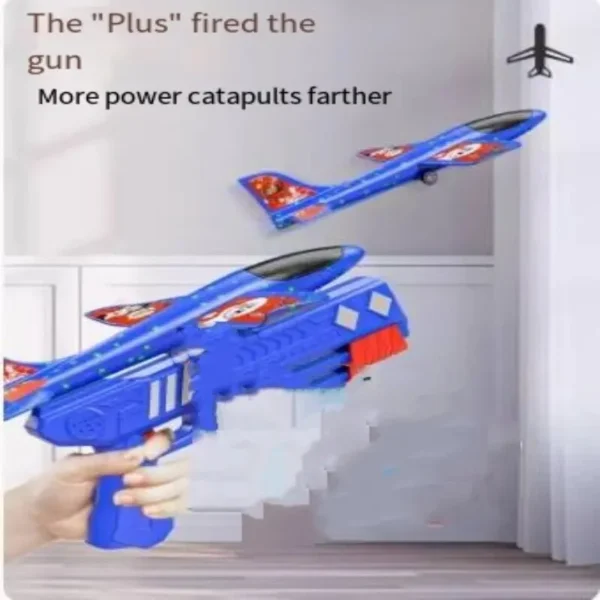 Catapult Foam Plane Gun Fire Outdoor Sports Hand Toss Flying Glider Toy Boys GGirls - Image 3