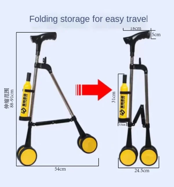 light1.5KG Elderly Crutches with Wheels Moving Crutches Elderly Folding Crutches Helping Walk Crutch walkers for elderly - Image 6