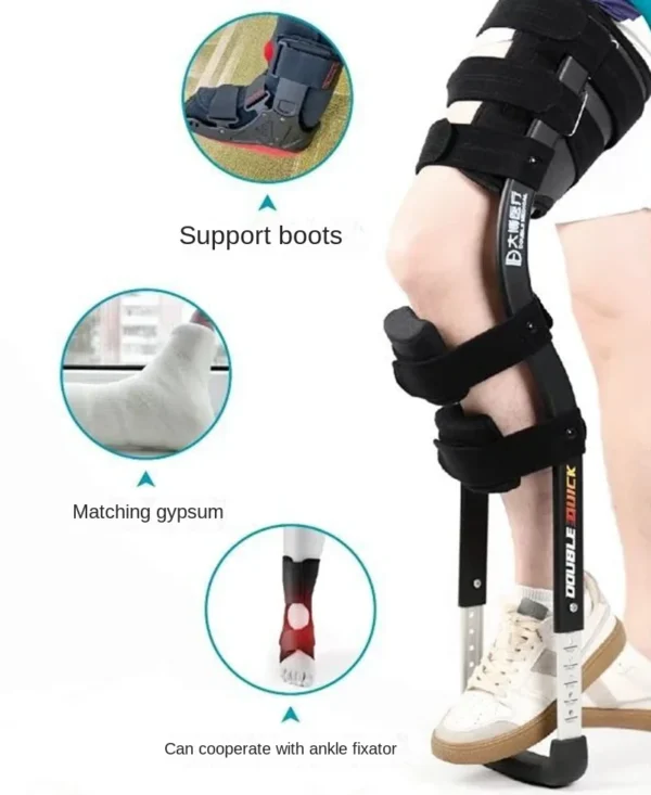 Rehabilitation Mobility Aids Knee Walker Single-Leg Telescoping Assisted Walking Training Stick Hands Free Crutch - Image 4