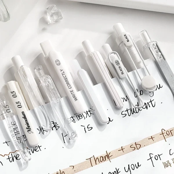 5Pcs Simplicity Fashion Gel Pen Set Solid Color Cute Quick Drying Neutral Pens Lovely Student Stationery School Office Supplies - Image 3