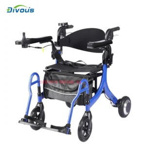 New Products Lightweight Folding Elderly Disabled Electric Rollator Scooter Walker Shopping Cart Motorized Wheelchair