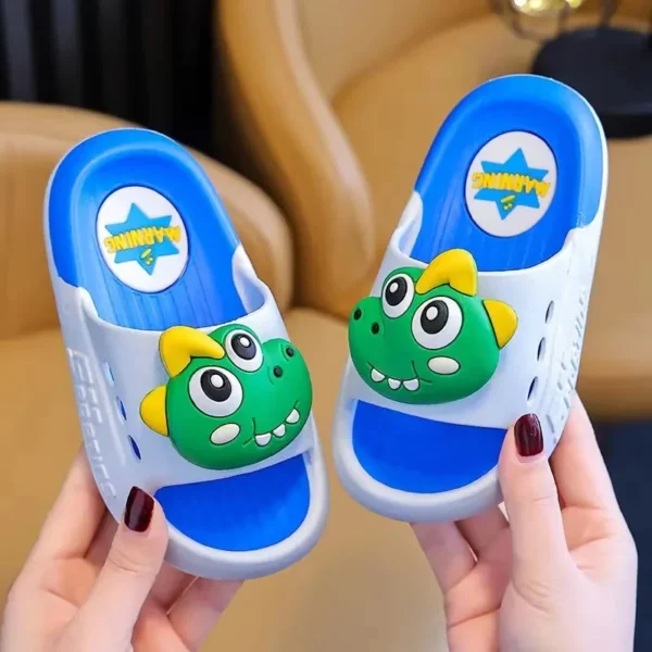 New Summer Children Slippers Cute Cartoon Dinosaur Bear Trim Sandals For Boys Girls Bathe Flip Flops Non-Slip Home Kids Shoes - Image 2