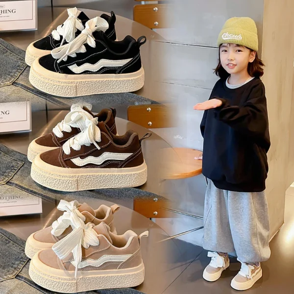 Children's striped canvas shoes Performance shoes for boys toddler girls platform shoes tennis Spring and autumn - Image 4