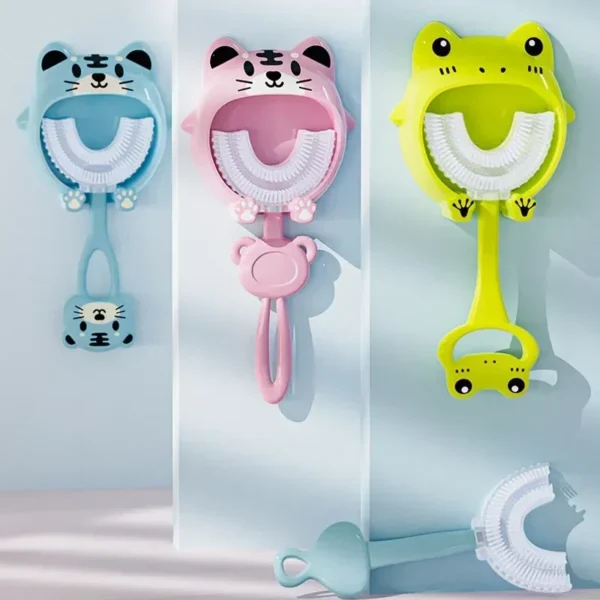Baby Toothbrush Children 360 Degree U-shaped Children's Teeth Oral Care Cleaning Brush Soft Silicone Toothbrush Baby Items 2-12Y - Image 2