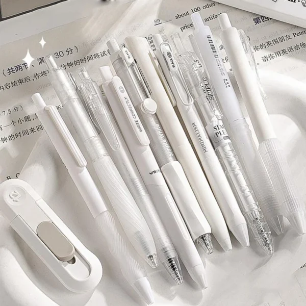 5Pcs Simplicity Fashion Gel Pen Set Solid Color Cute Quick Drying Neutral Pens Lovely Student Stationery School Office Supplies - Image 4