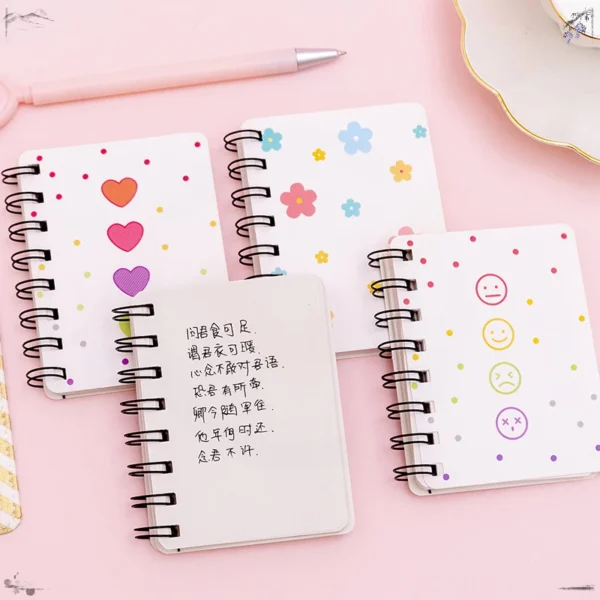 10 Pcs 8*10.5cm Small Flower Flip Coil Notebook for Students Mini Portable Loose Leaf Notebook A7 Pocket Book - Image 2