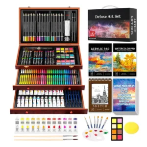 Arts and Crafts Kits for Kids Teens Girls Boys Adult, 175-Pack Deluxe Art Set Box with 3 PCS Drawing Pads, Canvases, Acrylic