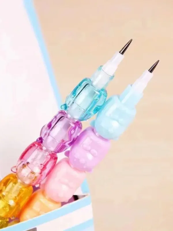 2pcs/Set Cute Bear Non Sharpening Mechanical Pencil Student Writing Pen School Office Supplies Pencil Stationery Gifts - Image 2