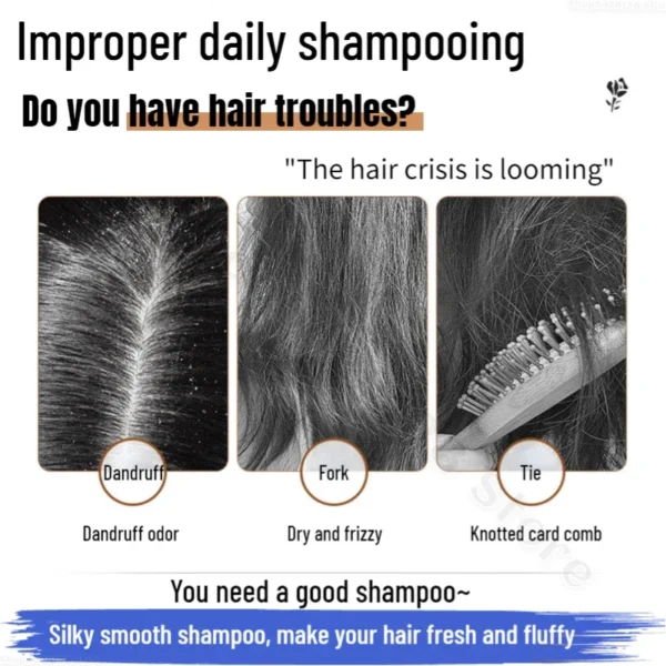 400ml Bee Flower Shampoo Anti-Dandruff Oil Control Refreshing Scalp Improve Repair Damaged Hair Follicles Shampoo - Image 5
