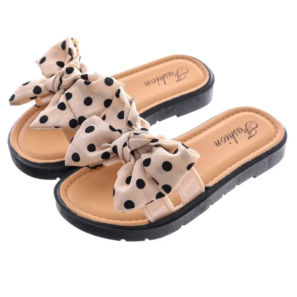 2025 New Bow Flats Open Toe Slide Sandals Non-slip Flip Flops Children Home Slippers Kids Girls Summer Cute Beach Slippers Shoe - Image 5