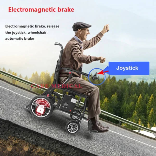 10KG New Design Ultra Light Lightweight Folding Carbon Fiber Electric Wheelchair That Can Be Used On Board.Airplane Travel Chair - Image 4