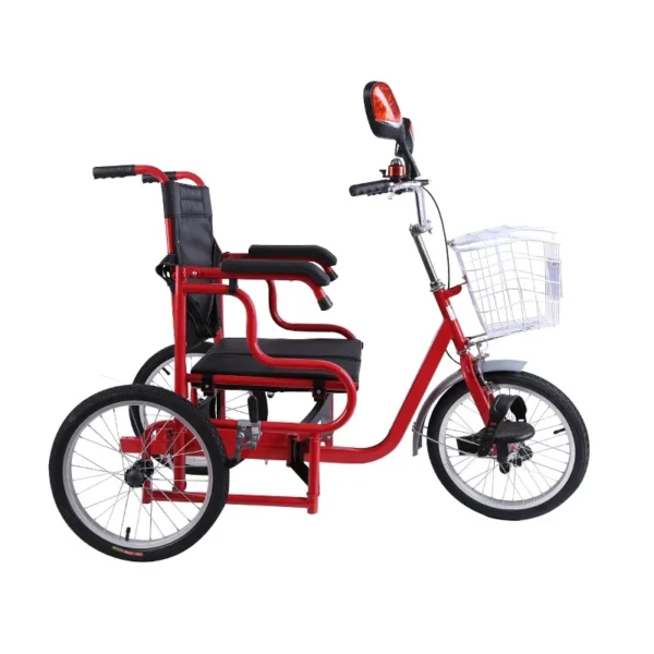 Manual pedal tricycle, wheelchair tricycle for the elderly and adults, rehabilitation and health care tricycle.