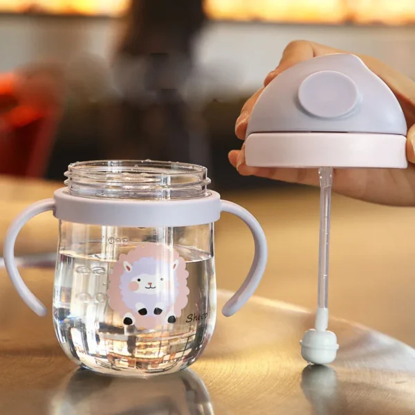 250ml baby feeding cup, children learn to feed, drinking bottle, training cup with straw, leak-proof and choking-proof baby cup - Image 3