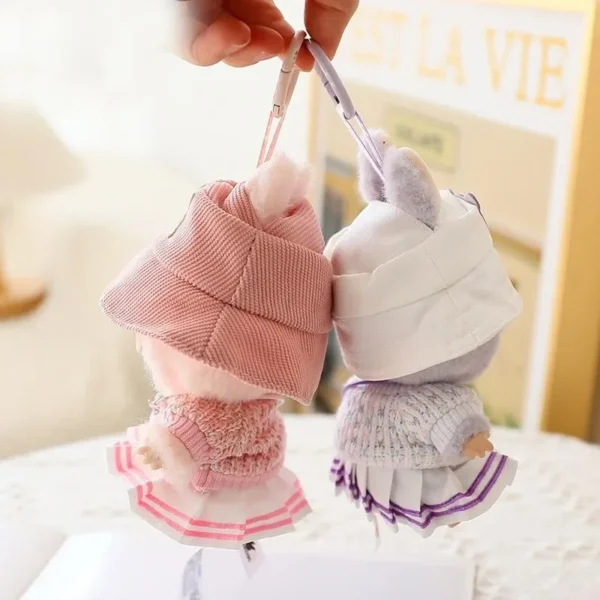 17cm Labubu Doll Clothes Set for Ropa Labubu Macaron Dolls JK Pleated Skirt with Camera and Shoes - Image 5