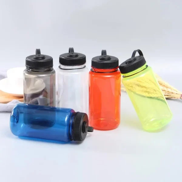 600ML Water Bottle 20 Oz Reusable Portable BPA-free Secure Lid Design Drink Cups With Handle Leak-proof Wide-mouth Sports Bottle