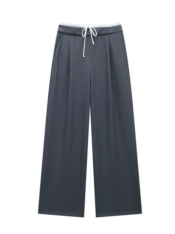 Willshela Women Fashion Solid Lace Up Side Zipper Straight Pants Vintage High Elastic Waist Female Chic Lady Trousers - Image 6