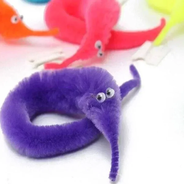 1PC Funny Worm Magic Props Toys for Children Kids Beginners Wiggly Twisty Worm with Invisible String Party Favor Games Trick Toy - Image 5