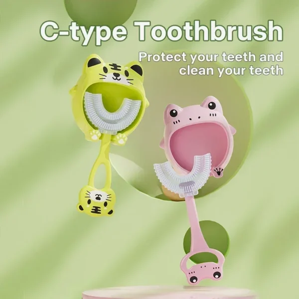 Baby Toothbrush Children 360 Degree U-shaped Children's Teeth Oral Care Cleaning Brush Soft Silicone Toothbrush Baby Items 2-12Y - Image 4