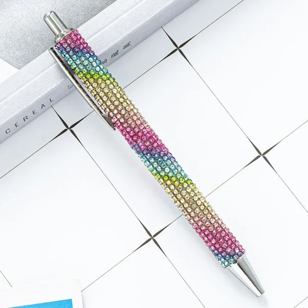 Press Metal Ballpoint Pens Diamond Multi-color Gift Pen Creative Office Supplies - Image 4