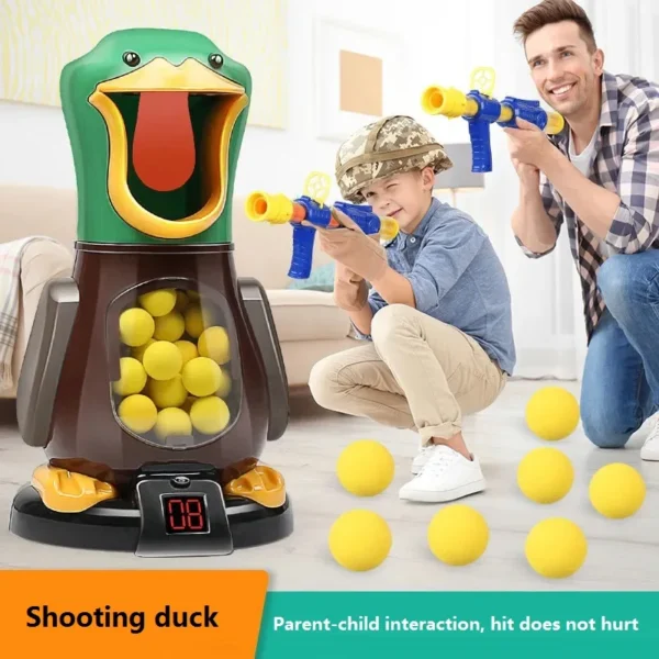 Hungry Shooting Duck Toys Air-powered Gun Soft Bullet Ball With Light Electronic Scoring Battle Games Funny Gun Toy for Kids - Image 3