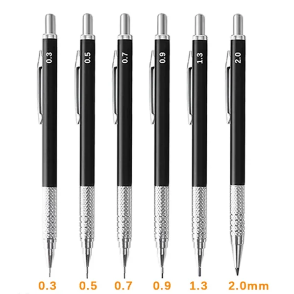 Metal Mechanical Pencil Large capacity Lead Refills Set 0.3, 0.5, 0.7, 0.9 2.0 Mechanical Pencils for Writing Drawing Sketching - Image 2