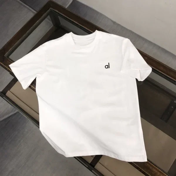 2025 Fashion Women's T-shirt Brand Short Sleeve Alo Print Tshirt Clothing Tee Luxury Men T Shirt Print Y2k Streetwear Tops