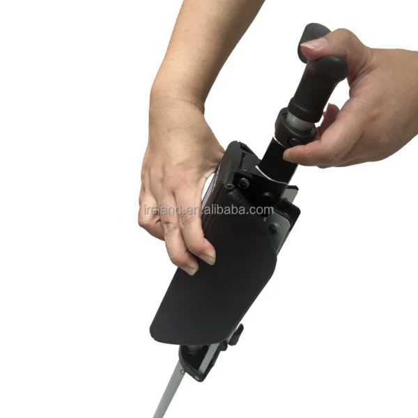 Folding Crutch Chair Aluminium Foldable Cane Chair Three Legged Cane Walking Stick with Stool - Image 4