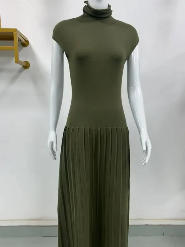Black Knitted Long Dress for Women Fashion Turtleneck Slim Beach Holiday Dresses Elegant Basic Sleeveless Summer Dress 2025 - Image 6