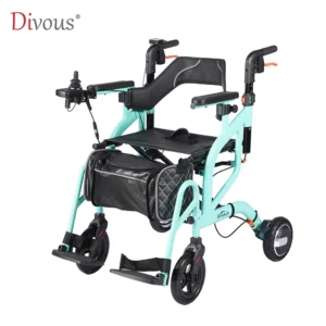 New Products Lightweight Folding Elderly Disabled Outdoor Scooter Walker Rollator Shopping Cart Motorized Electric Wheelchair
