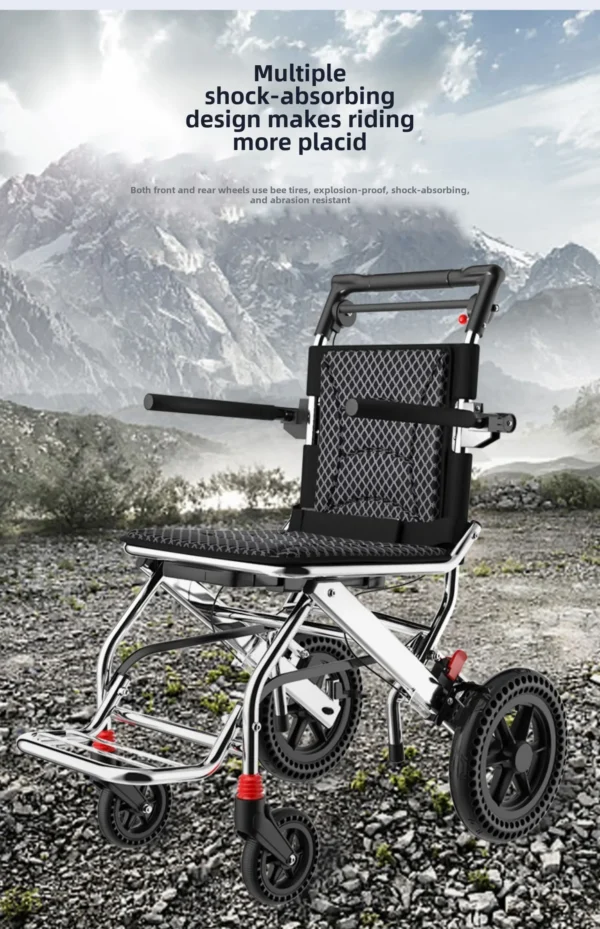 12-Inch honeycomb wheel folding lightweight wheelchair scooter tie rod model - Image 3