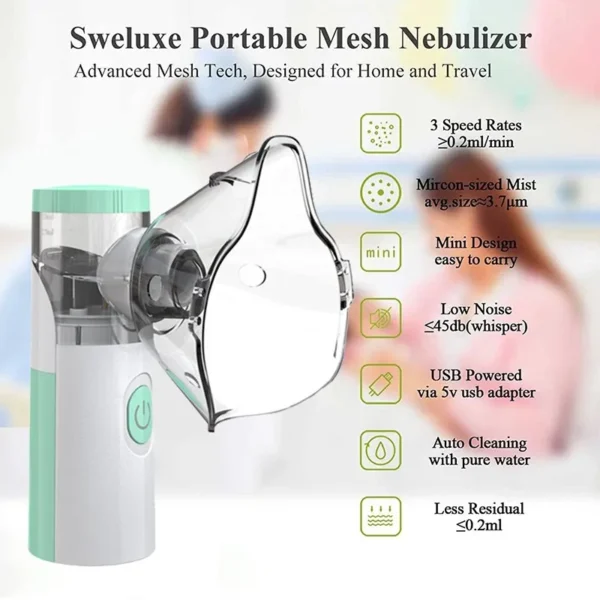 Oximeter Ear Thermometer Health Handheld Inhale Nebulizer Mesh Atomizer Inhaler Nebuliser Inhalator for Adult Kids Nebulizador - Image 6