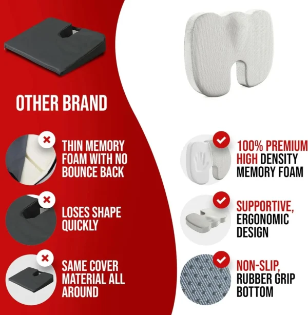 Ergonomic Memory Cotton Office Cushion Hemorrhoid Cushion Chair Cushion Sedentary Artifact Student Ass Cushion - Image 5