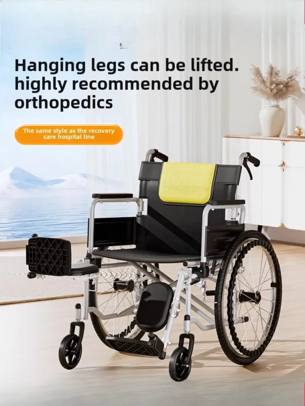 Folding lightweight wheelchair for paralyzed elderly portable wheelchair for elderly care vehicle