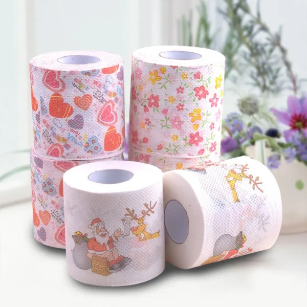 2025 NEW Personality Rolls Soft Toilet Paper Color Printed Roll Paper Household Toilet Paper With Core Tissue