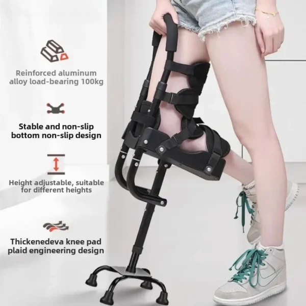 Ankle Fracture Support Brace Disability-Focused Leg Crutches Adjustable Non-Slip Rehabilitation Walkers for Stable Recovery - Image 2