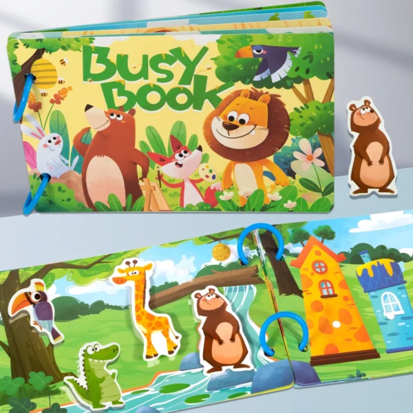 Children Early Education Quiet Busy Paste Book Baby DIY Puzzle Sticker Montessori Toy Portable Reusable Classified Sticker Book - Image 4