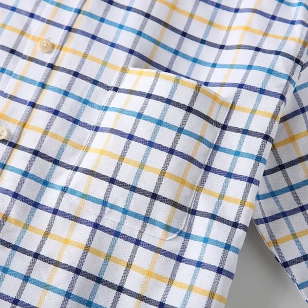100% Pure Cotton Oxford Shirts for Men Long Sleeve Plaid Shirt Striped Male BusinessTartan Red Shirt Mans Designer Clothes - Image 3