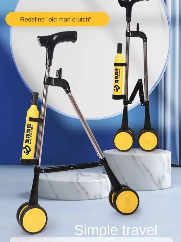 light1.5KG Elderly Crutches with Wheels Moving Crutches Elderly Folding Crutches Helping Walk Crutch walkers for elderly - Image 4
