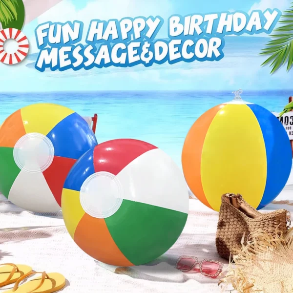 4Pcs Inflatable Beach Ball Colorful Balloons Swimming Pool Party Water Game Balloons Beach Sports Shower Ball Fun Toys for Kids - Image 6